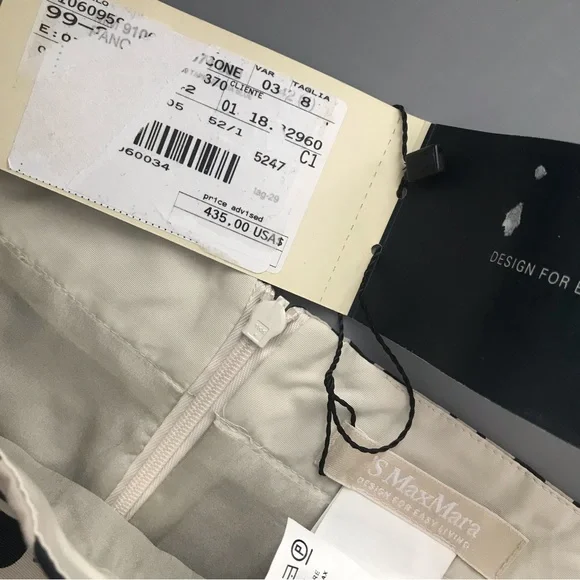 MaxMara Pancone Geometric High Rise Textured Mini Silk Skirt 8 Black Rare - Picture 10 of 16